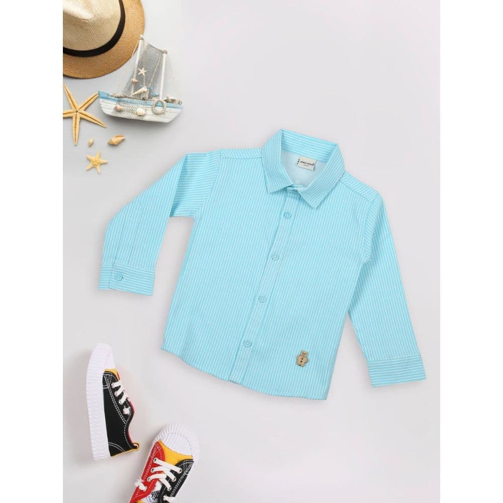Mee Mee Solid Plan Shirt For Boys (Blue)